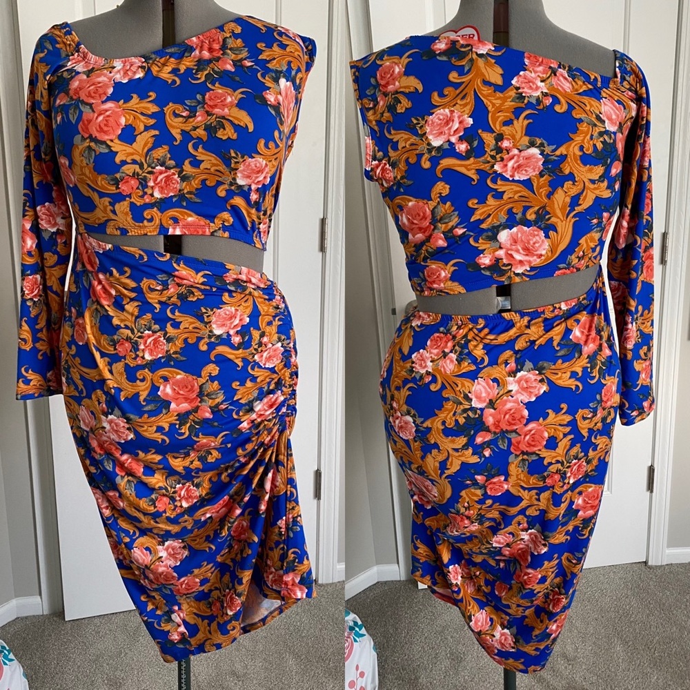 Floral dress, size 1X, (100)